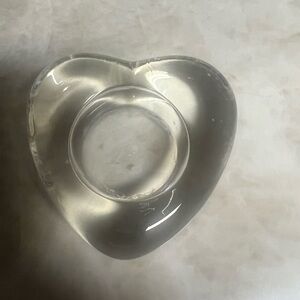 Heart-Shaped Clear Glass tealight holder